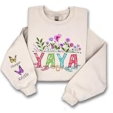 Love Signal Personalized Wildflower Yaya Sweatshirt - Custom T-Shirt for Women, Shirt With Kids Name, Gifts for Yaya, Mother's Day Shirt