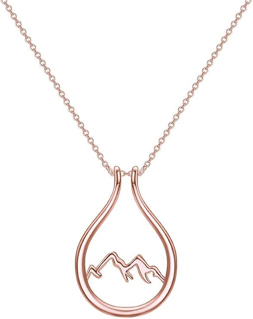 HARMONY BOLA Mountain Ring Holder Necklace Wedding And Engagement Ring Keeper Necklace Gift for Wife Women Mother Daughter