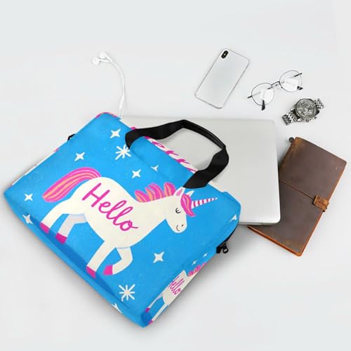 Estuche con cremallera para laptop 15.6 pulg blanco unicornio miniatura 7