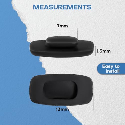 Replacement Nose Pads Nose Pieces for Maui Jim Swinging Bridges MJ787/ Keanu MJ271/ WANA MJ846/ Black Coral MJ249/ Castaway MJ6187/ Ola MJ794 Sunglasses-3 Pairs Black Nose Guard — view 3