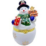 Gishima - Joyero coleccionable con diseño de muñeco de nieve navideño para decoración y regalos