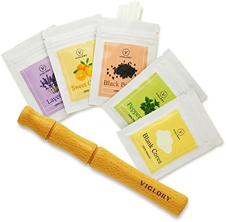 VIGLORY Quit Smoking Inhaler, Wooden Essential Oil Inhaler with 4 Pack Flavored Cotton Cores, Stop Smoking Aid with No Nicotine, Oral Fixation for Adults
