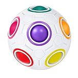 ROXENDA Magic Rainbow Ball, Skill Game 3D Puzzle - Brain Teaser & Fidget Ball for Children and Adults (White)