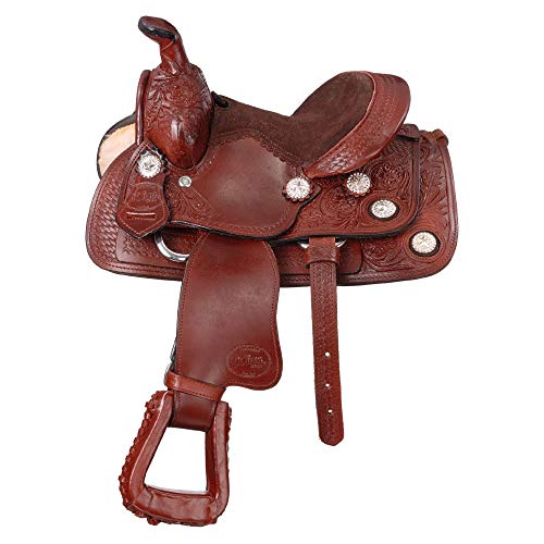 Tough 1 King Series Synthetic Gaited Trail Saddle - Light Chestnut, 8