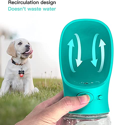 Silencio Large Capacity Dog Water Bottle, Leak Proof Portable Puppy Water Dispenser with Drinking Feeder for Pets Outdoor Walking, Travel, Food Grade Plastic (350ml) 7