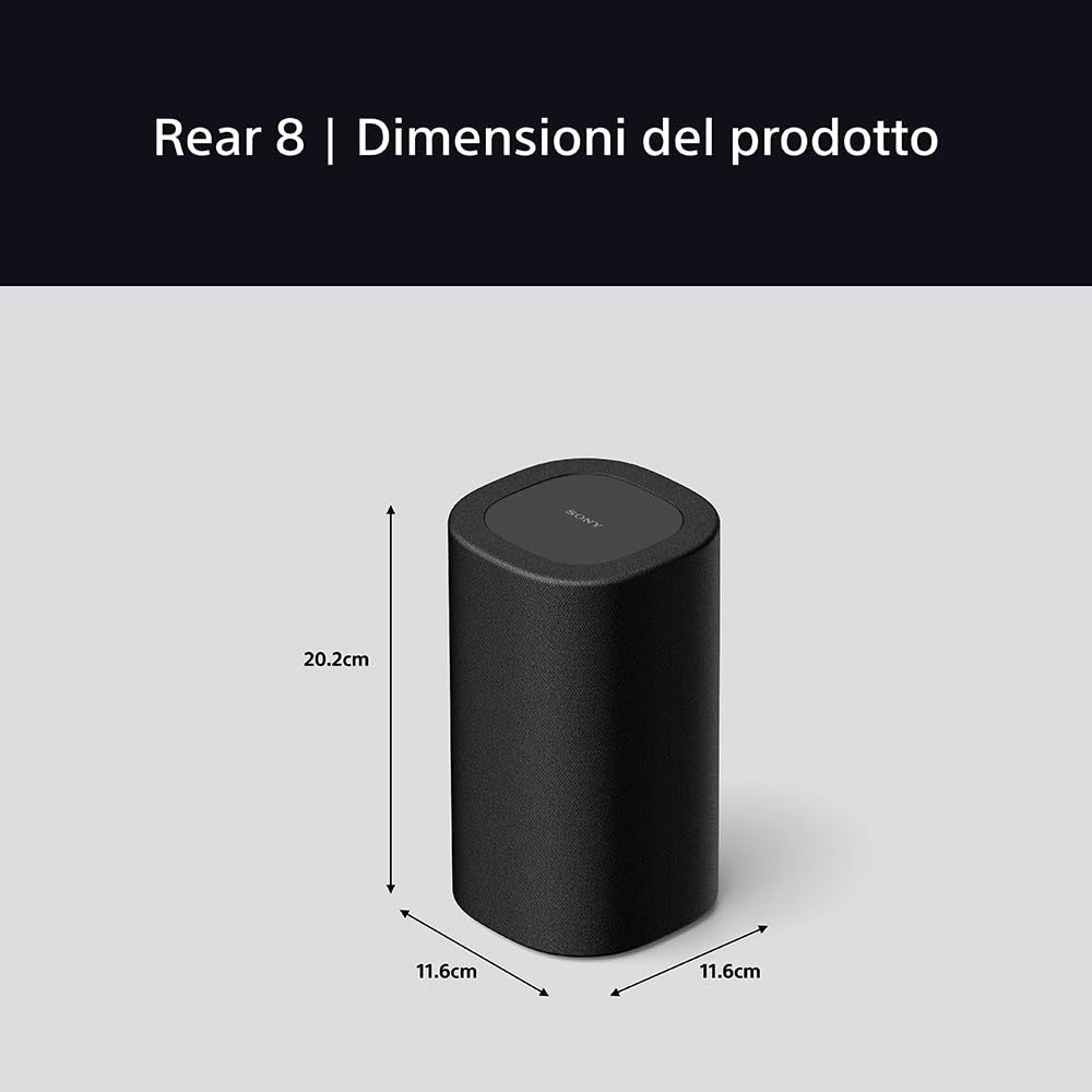 Sony BRAVIA Theatre Rear 8 altoparlanti posteriori wireless - Audio surround | 360 Spatial Sound Mapping potenziato | IMAXⓇ Enhanced compatibile | Design compatibile con soundbar e subwoofer