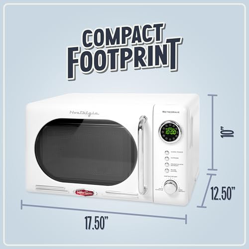 image for Nostalgia Retro Compact Countertop Microwave Oven - 0.7 Cu. Ft. - 700-