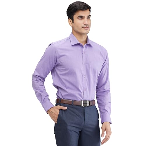 Image of Park Avenue Men Slim Fit Structure Pattern Pure Cotton Semi Cutaway Collar Full Sleeve Formal Shirt