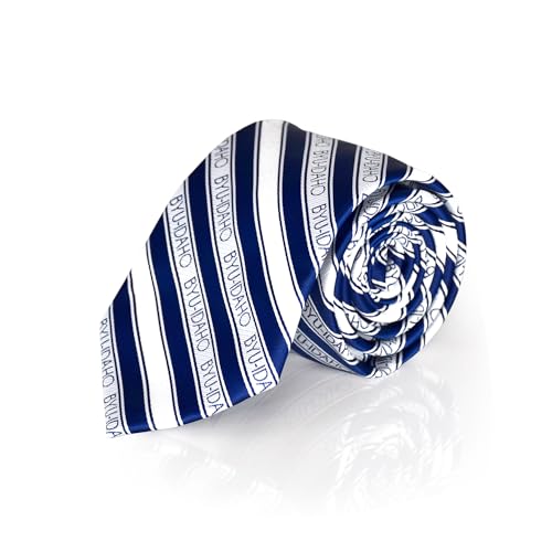 Fan Frenzy Gifts Mens Striped Tie Officially Licensed University Tie | NCAA Sports Ties for Men | Made of Microfiber (BYU-Idaho)