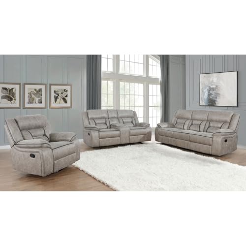 Taupe 3 Pillow Top Arms Living Room Set