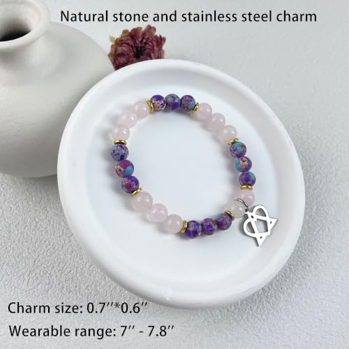 Image of LZ EMOTION Natural Stone Adoption Bracelet Adoption Jewelry with Adoption Symbol Adoption Day Gifts for Adoptive Parents Gotcha Day Gift, Thank You Gifts