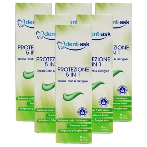 Dentifricio PROTEZIONE 5 IN 1, Difesa Denti e Gengive. Protezione Carie, Alito Fresco, Protezione Smalto, Anti-Placca e Gengive Sane 75ml (6)