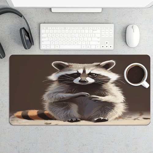 Cute Raccoon2 alfombrilla de escritorio antideslizante grande miniatura 5