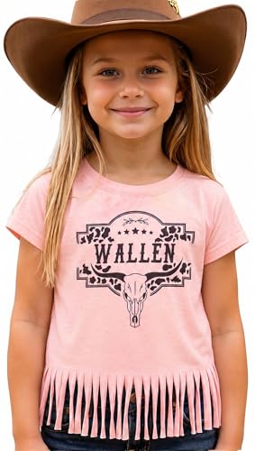 Image of Girls Western Shirt Toddler Tassels Cowgirl T-Shirt Im The Problem Country Concert Shirts Summer Short Sleeve Top