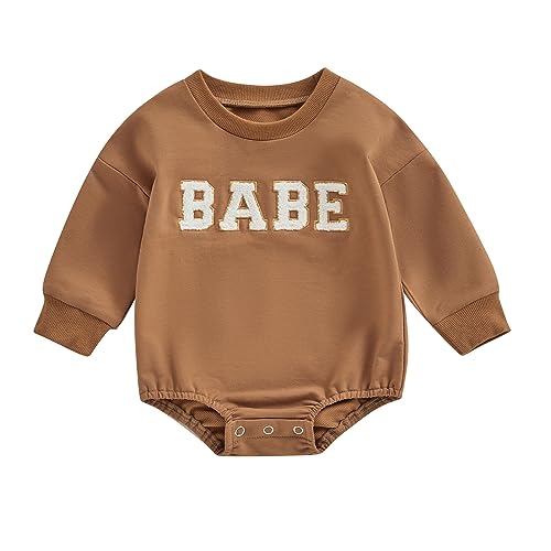 Image of Douhoow Cute Baby Sweatshirt Romper Waffle Knit Baby Clothes Infant Girl Boy Fall Winter Outfits