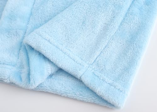 Image of Kids Hooded Bathrobe Girls Soft Plush Hooded Flannel Pajamas Sleepwear Boys Spa Robe