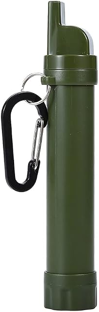 Jetclutch Personal Water Filter Straw Portable Water Purifier Outdoor Survival Water Purification Straw for Camping Hiking Travel Emergency Gear Green