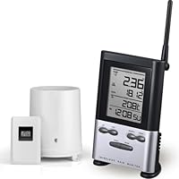 Wireless Rain Gauge Outdoor with Thermometer, Digital Rain Gauges Outdoors Best Rated with Self-Emptying & Freeze Proof, Accurate Remote Rain Measure Gauge, Automatic Outside Rain Gauge for Yard