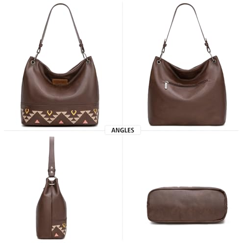 Image of Wrangler Hobo Bags for Women Vegan Leather Top Handle Shoulder Purses and Handbags