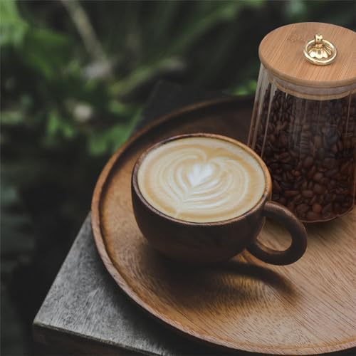 GLIBBUL Tea Coffee Sugar Canisters Glass Jars with Bamboo Lids Food Storage Containers for Cookie Pasta Salad Spaghetti Spice Meal Prep Kitchen Pantry Organization (3) - Image 5