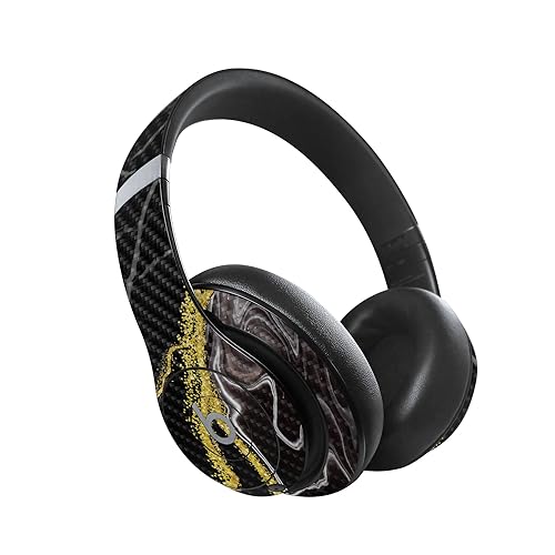 Image of MightySkins Carbon Fiber Skin Compatible with Beats Studio Pro - Black Marble Glitter | Protective, Durable Textured Carbon Fiber Finish | Easy to Apply