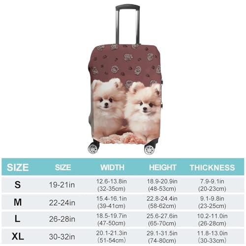 Pomeranians Puppies And Point Printed Luggage Cover Protector, Fits 18-32 Inch Luggage2