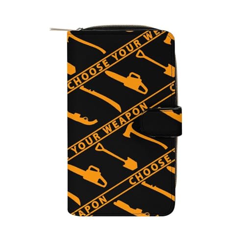 Choose Your Weapon Long Wallet for Women Men Purses Coin Pouch Credit Card Holder Organizer