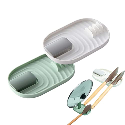 SVOCK Lot de 2 Porte Cuillere Cuisine, Multifonctionnel Range Casserole Repose Cuillere, Repose Ustensiles de Cuisine, Range Ustensiles Cuisine, Range Couvercle Casserole pour Couvercles et Cuillères