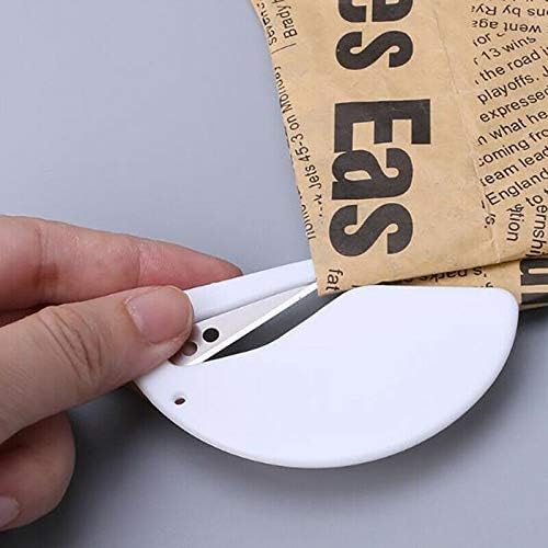 3 Pack Letter Openers Envelope Slitters, Plastic Mail Opener with Blade Paper Knife, Pure White