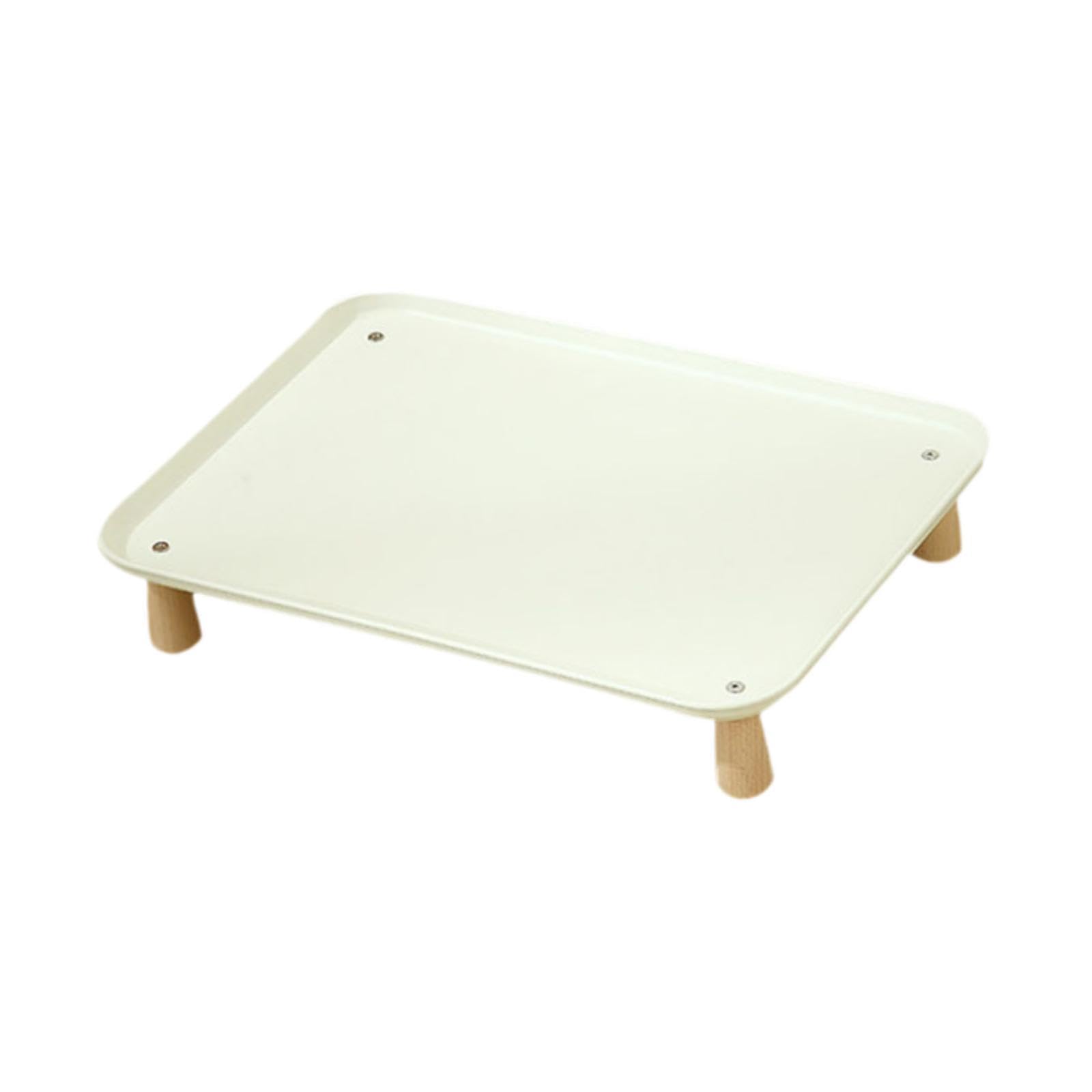 Ronyme Raised Pet Feeder Stand Cat Dog Bowl Tray Feeding Dish Holder Cat Bowl Stand for Cats and Dogs, Cream 37x26.5x8cm