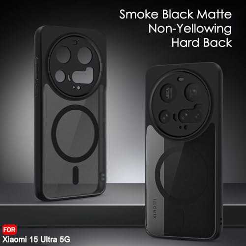 Image of TheGiftKart Hybrid Shockproof Back Cover Case for Xiaomi 15 Ultra 5G | Hard Back Cover Case for Xiaomi 15 Ultra 5G (PC & TPU, MagSafe Compatible, Translucent Smoke Matte Back, Black Sides)