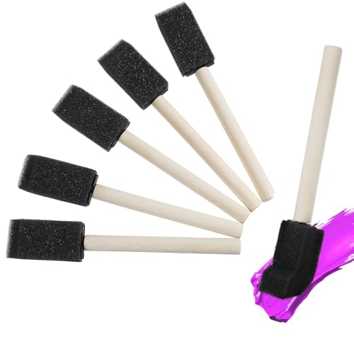 5 Pcs Foam Brushes for Painting, 1 Inch Sponge Brushes Poly Foam Paint Brush Foams Paint Brush Set for Painting and Cleaning