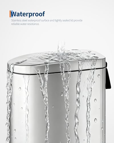 Caneca de basura rectangular 10L acero inoxidable con tapa miniatura 6