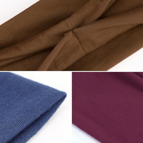 Image of DRESHOW 6 Pack Yoga Sports Headbands for Women Elastic Non-Slip Headbands Running Workout Hair Bands