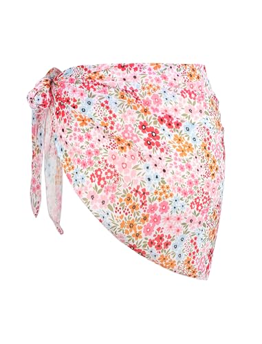 Image of ZAFUL Women's Sarong Coverups Beach Wrap Sheer Bikini Cover Up Mini Skirt | Wraps Swimwear, Cover Ups for Swimwear, Multi-Wear, Texture, Floral