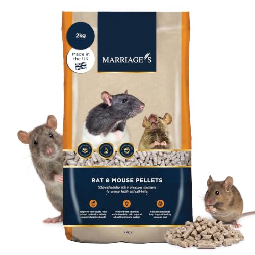 Marriages - Rat Food and Mouse Food for a Healthy Weight and Immune System Rat and Mouse Pellets with Fish 100% Nutri Pressed Suitable for All Ages (2kg)