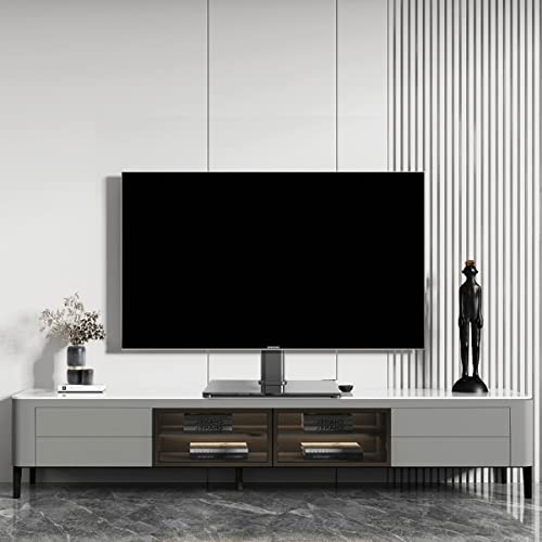 Image of Universal TV Stand Base, Table Top TV Stand for 17-55 Inch LCD /LED TVs, Height Adjustable Monitor Mount Stand with Tempered Glass Base Holds up to 88lbs VESA 400x400mm, TS102