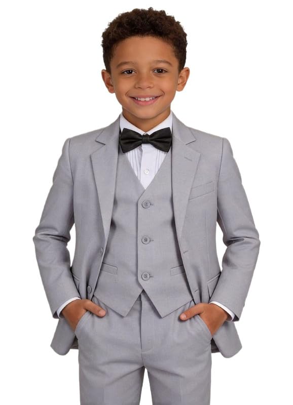 Image of Boys Suit for Kids Formal Slim Fit Tuxedo Suits Ring Bearer Outfit
