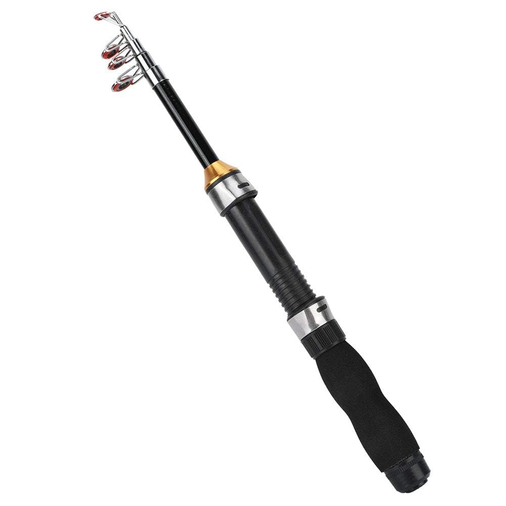 Teleskopowa Wędka Przenośna Mini Kieszonkowa Pen Rod Ice Fishing Sea Fishing Tools 28049-100, Chowana dla Początkujących i Wędkarzy (1,2 M)(1M)