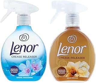 SUOL Lenor Crease Releaser Spray Removes Creases in Fabric Spring Awakening Scent 500ml + SUOL Crease Lenor Crease Releaser Spray Removes Creases in Fabric Gold Orchid Scent 500ml Bundle Pack
