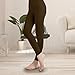 EMEM Apparel Women's Ladies Solid Colored Seamless Opaque Dance Ballet Costume Full Length Microfiber Footless Tights Leggings Stockings Brown A