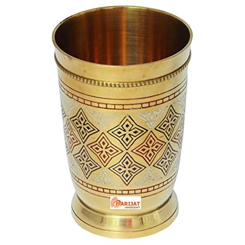 Vaso de agua de latón con diseño de menta Cover