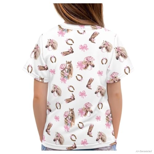 Image of Renewold Kids Novelty T-Shirt for Girls Boys Short Sleeve Crewneck Summer Tee Soft Breathable Graphic Shirt for Age 2-16