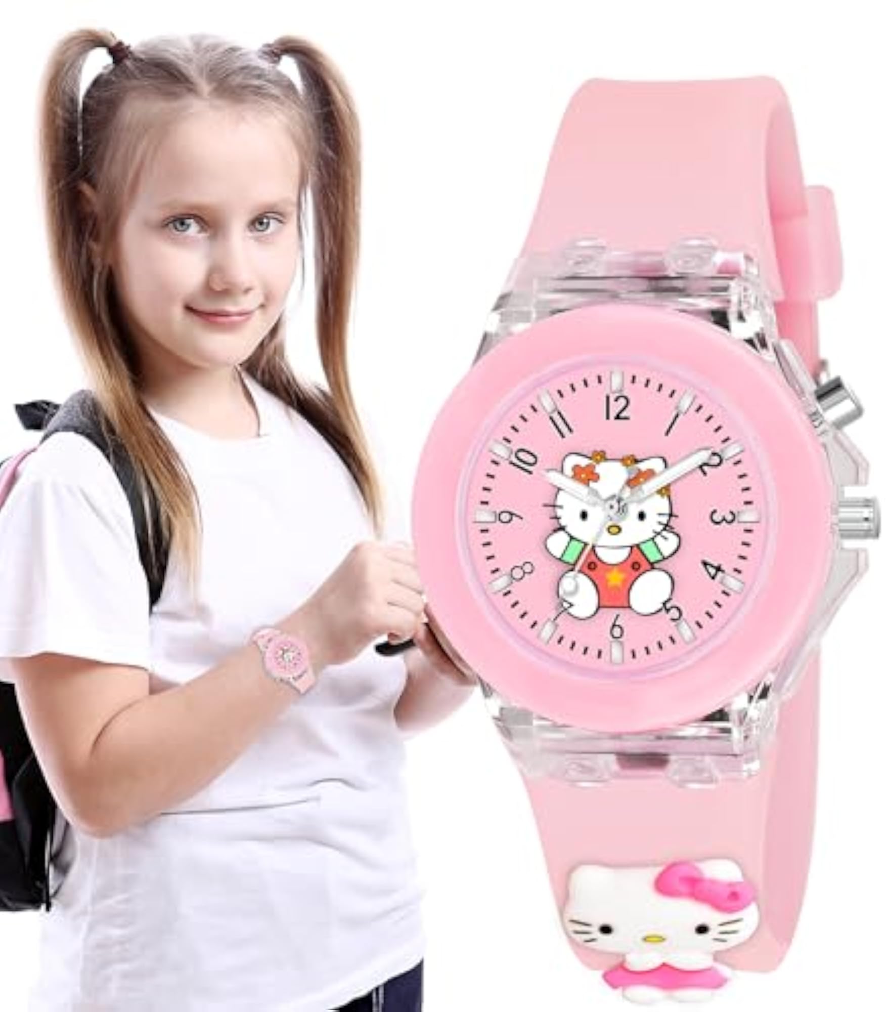 Kids' Analog Watch with Multicolor Glowing Disco Light
