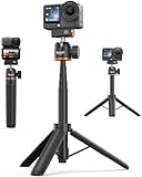21.4' Osmo Action 6 Selfie Stick Tripod for DJI Action 6/Osmo Nano, 2-in-1 Extendable Hand Grip w Mini Extension Rod & 360° Ball Head, Travel Vlogging Stand/Accessory for Video Recording