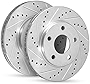 R1 Concepts Front Brake Rotor Kit |Brake Rotors| Brake Disc |Drilled and Slotted|fits 2017-2023 Buick Enclave; Chevrolet Blazer, Traverse; GMC Acadia