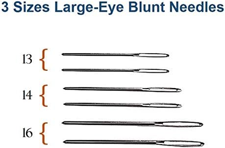 Clear Plastic Mesh Canvas Kit - 6 Canvas Sheets Size #7, with 6 Large Eye Blunt Needles, Sizes 13, 14 and 16, 2 of Each Size. (Plastic Canvas & Needles)