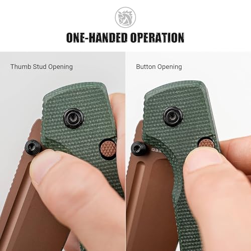 Image of Vosteed Raccoon2.0 EDC Pocket Knife - 3.25 inch 14C28N Copper Dune Blade, Modified Sheepsfoot - Top Liner Lock, Green Micarta Handle - Camping Surviving Knives - A2929