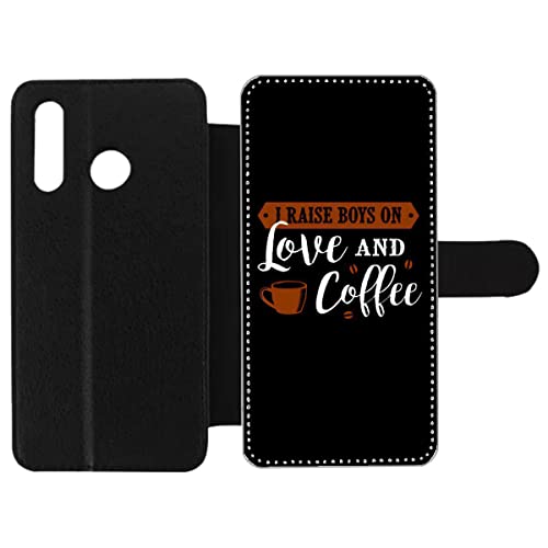 Etui Cuir pour Huawei P30 Lite housse de protection à rabat magnétique motif café
