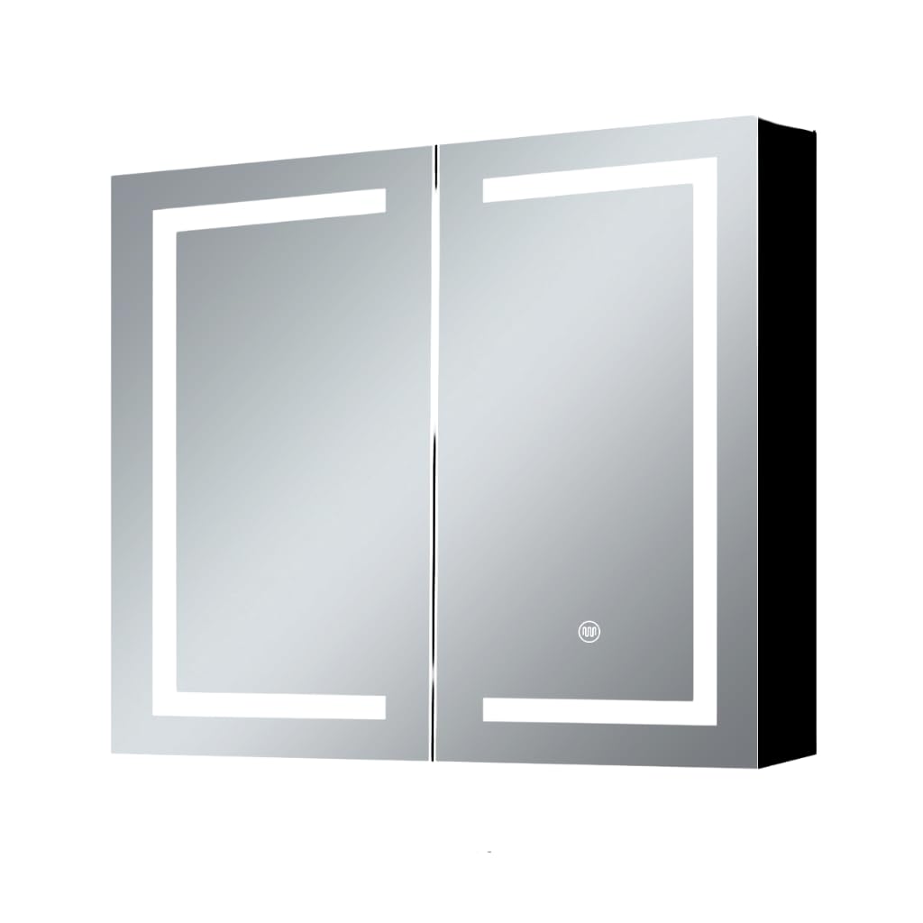 SensaHome Szafka z lustrem z oświetleniem LED - Szafka łazienkowa - 3 kolory LED - 60x65cm